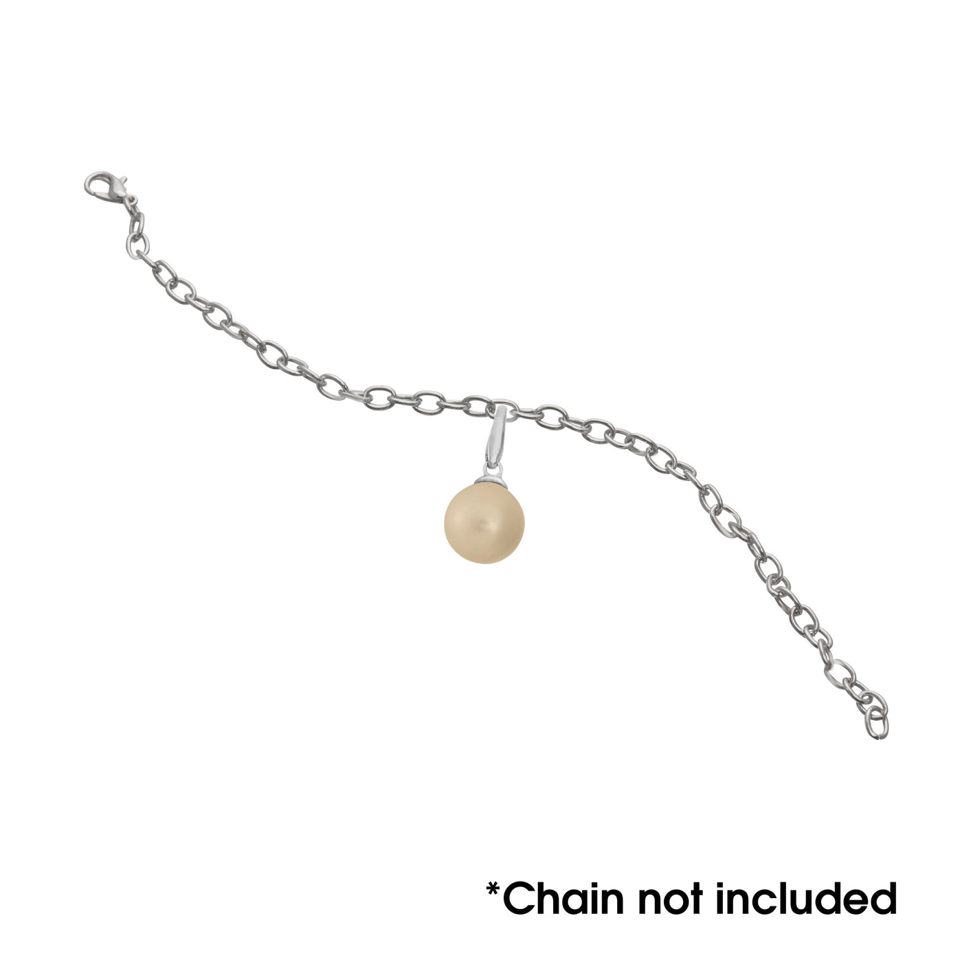 Sterling Silver Light Brown Faux Pearl Charm