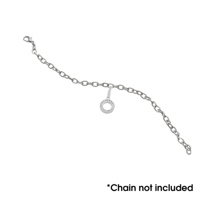 Sterling Silver "O" With CZ Charm
