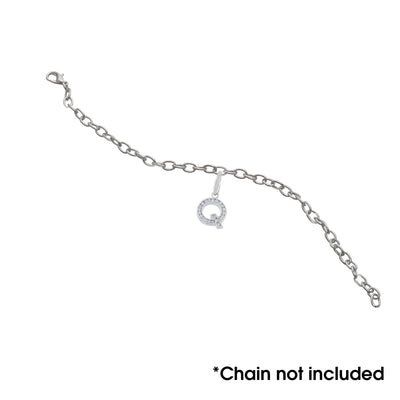 Sterling Silver "Q" With CZ Charm
