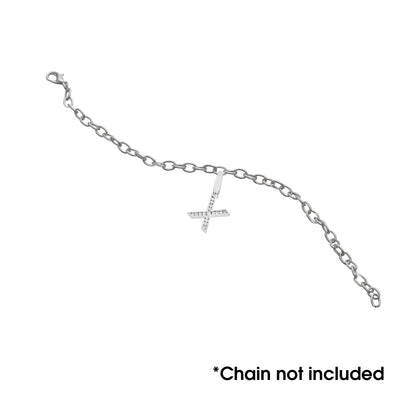 Sterling Silver "X" With CZ Charm