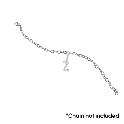 Sterling Silver "Z" With CZ Charm