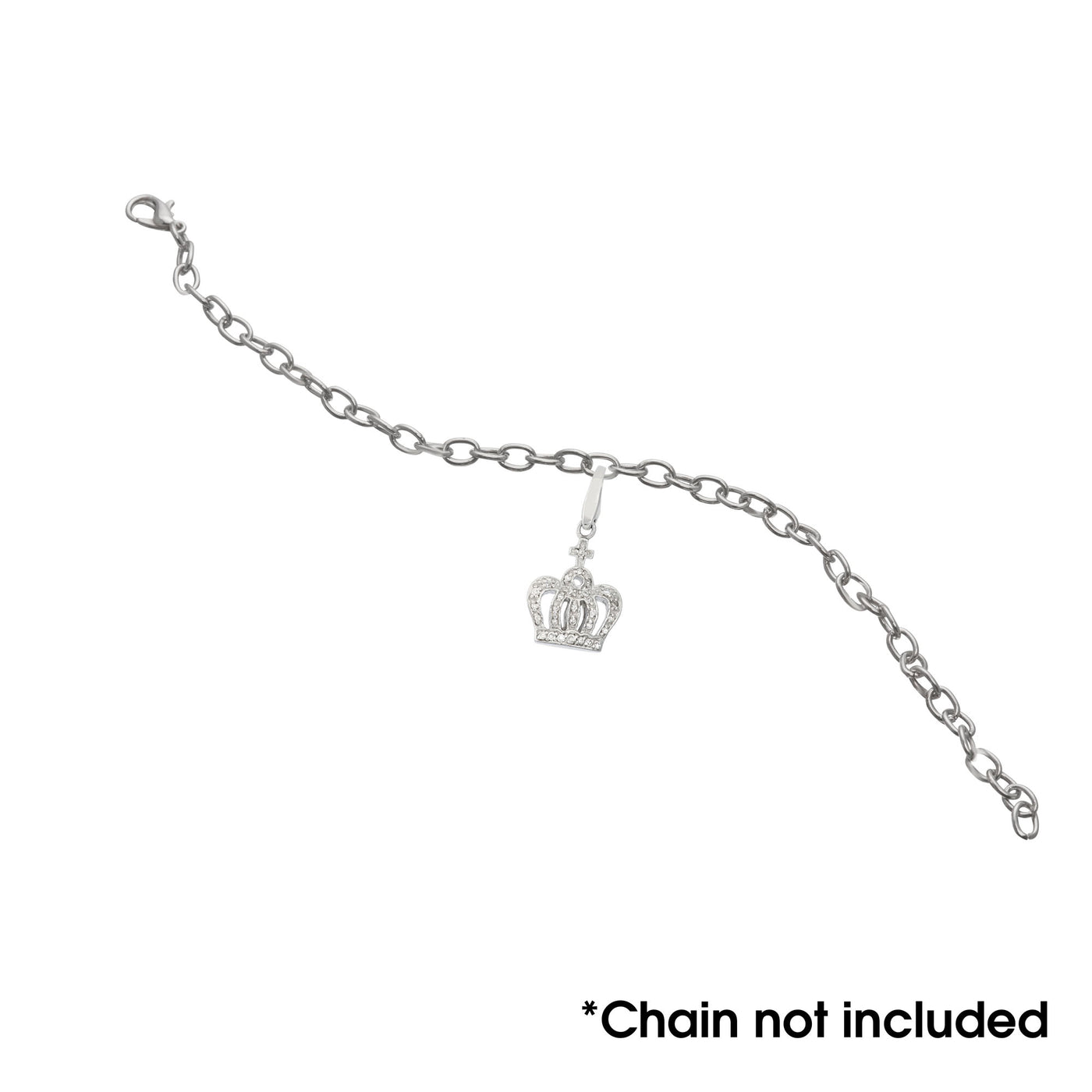Sterling Silver Crown With CZ Charm