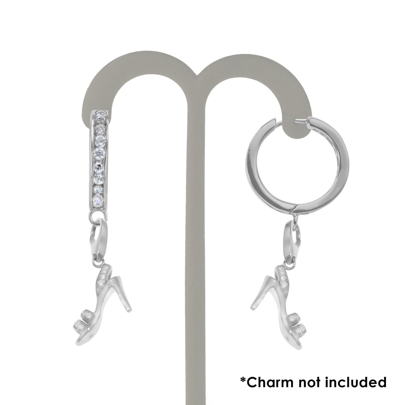 Sterling Silver CZ Earring Charm Carrier