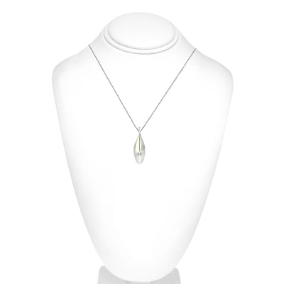 Gold Plated Sterling Silver Lily Flower with Pearl Pendant Necklace
