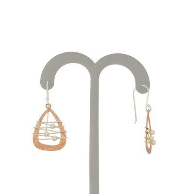Rose Gold Plated Sterling Silver Dreamcatcher Earring with Pearl