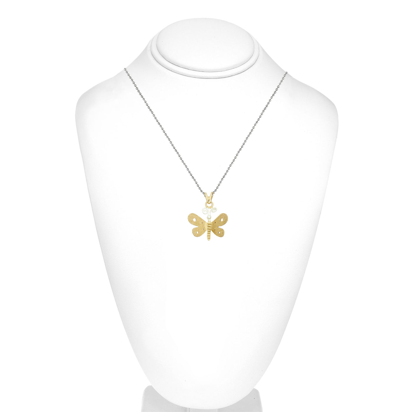 Gold Plated Sterling Silver Butterfly Pendant with Chain