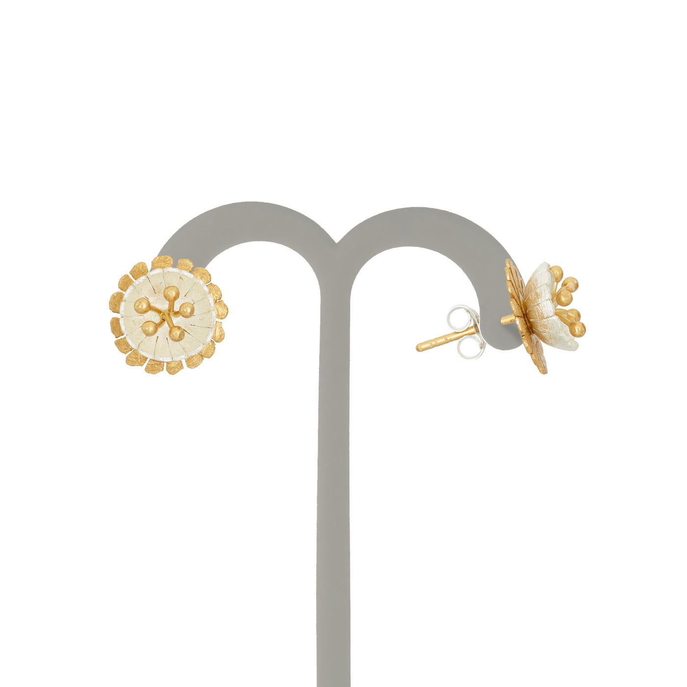 Gold Plated Sterling Silver Passion Flower Earring