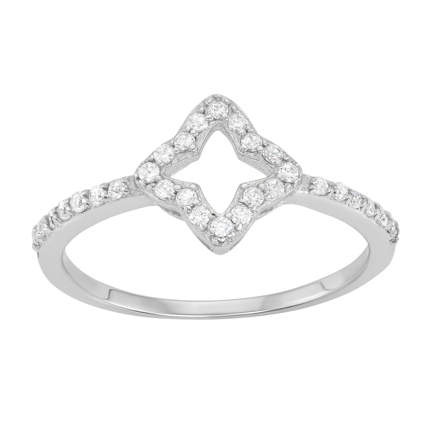 Sterling Silver Star Ring With CZ Stones