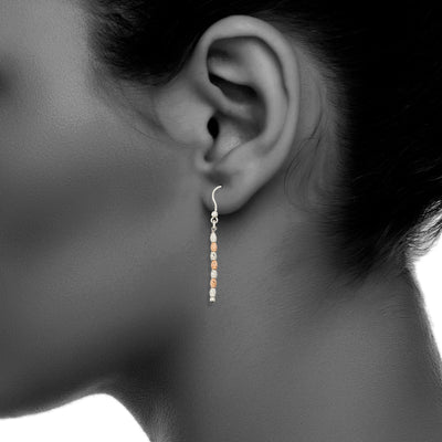 Rose Gold, And Sterling Silver DC Beaded Drop Earring