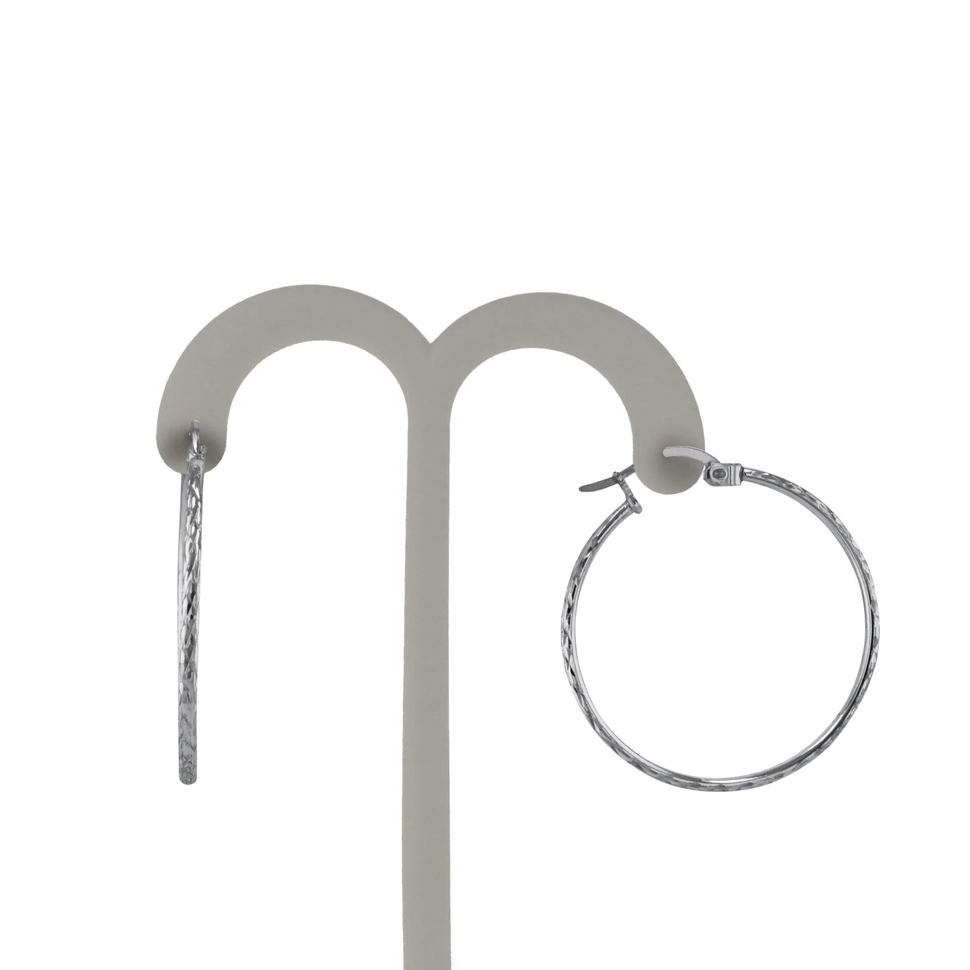 Sterling Silver Round Tube Polished Hoop Earrings