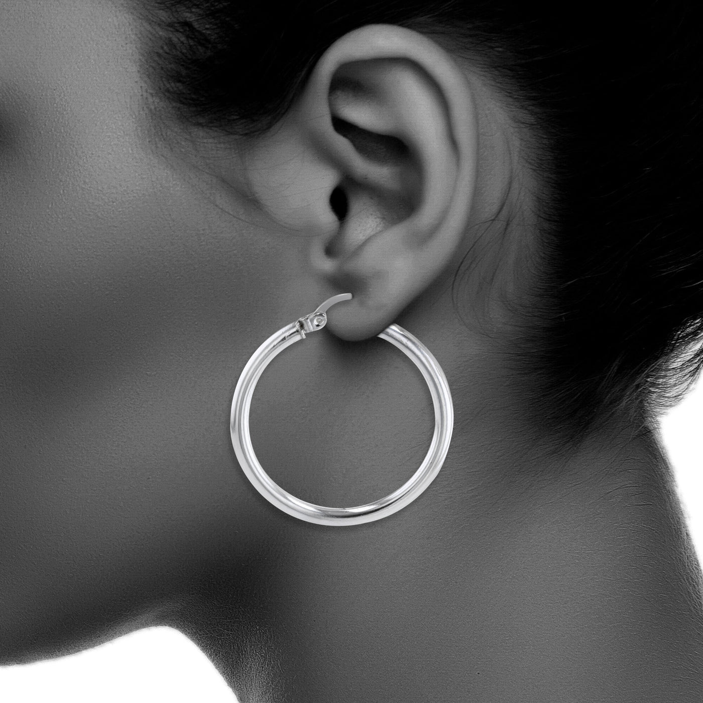 Sterling Silver 2mmx30mm Round Polished Tube Earrings