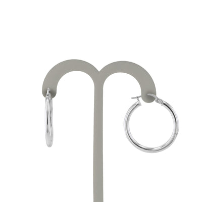 Sterling Silver 2.5mmx25mm Round Polished Tube Earrings