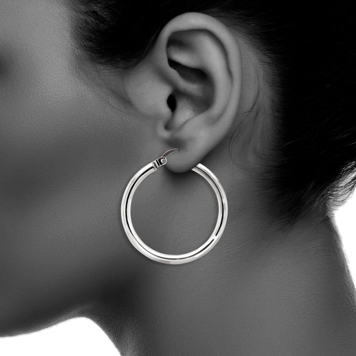 Sterling Silver 2.5mmx30mm Round Polished Tube Earrings