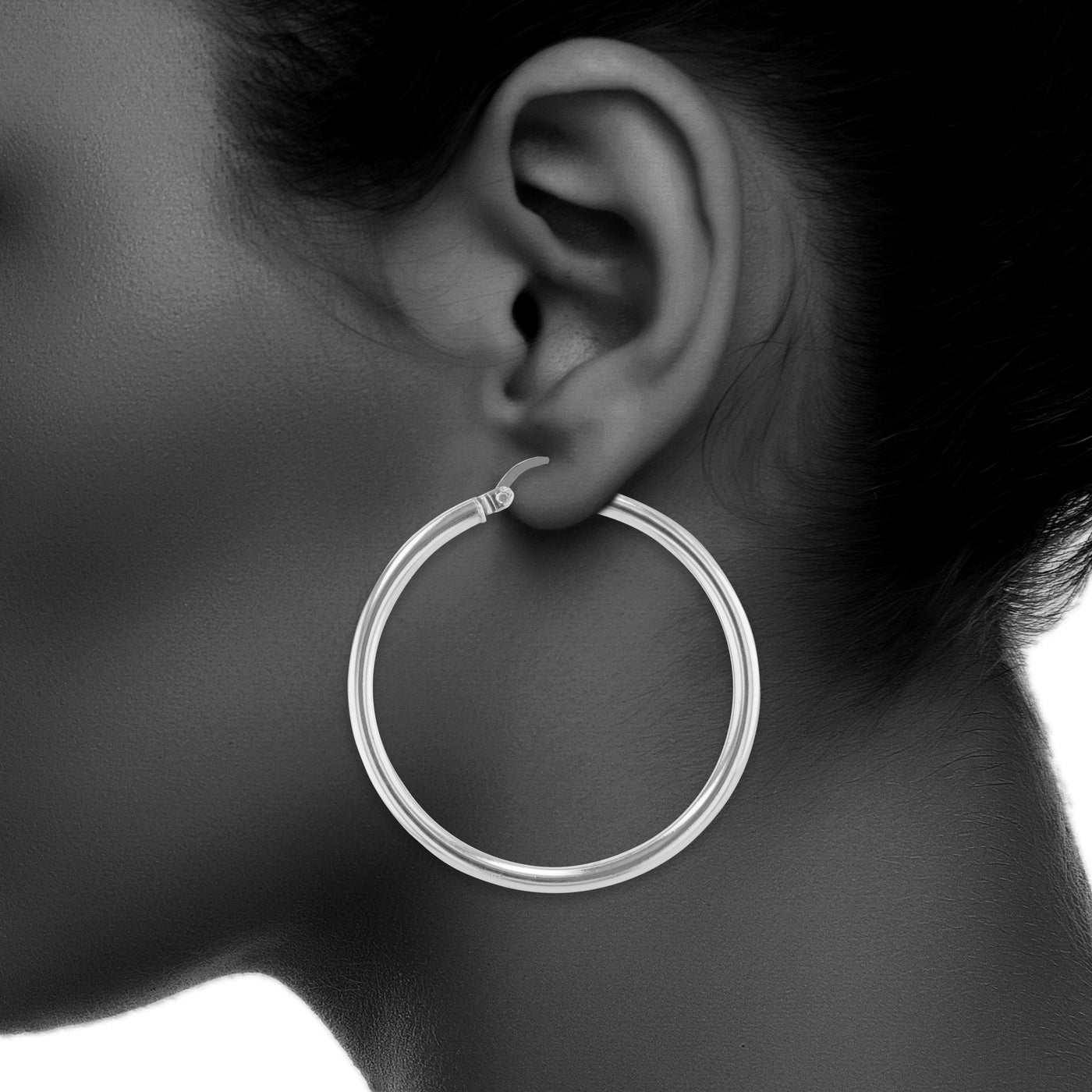 Sterling Silver 2.5mmx40mm Round Polished Tube Earrings