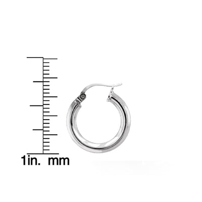 Sterling Silver 3mmx20mm Round Polished Tube Earrings