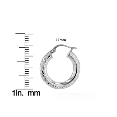 Sterling Silver 4mmx22mm Round Dc Tube Earrings