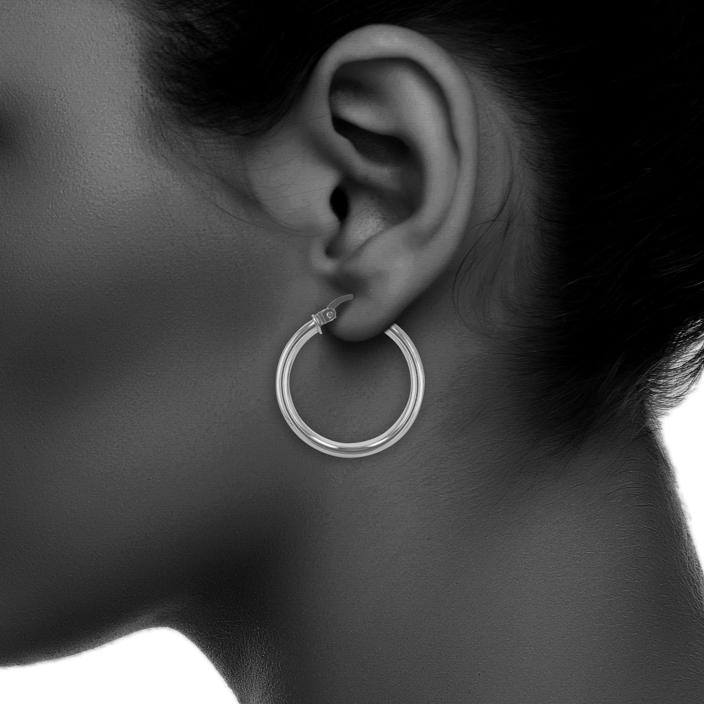 Sterling Silver 5mmx25mm Obelesque  Round Polished Tube Earrings