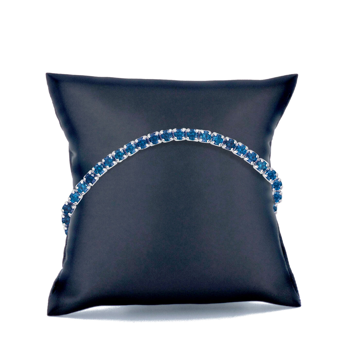 Sterling Silver Drawstring With Blue Spinel Gemstone Bracelet