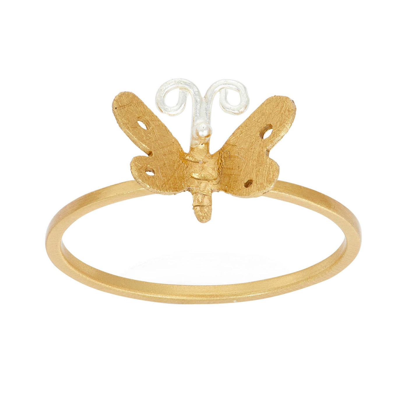 Rebecca Sloane Gold and Fine Silver Plated Silver Butterfly Ring