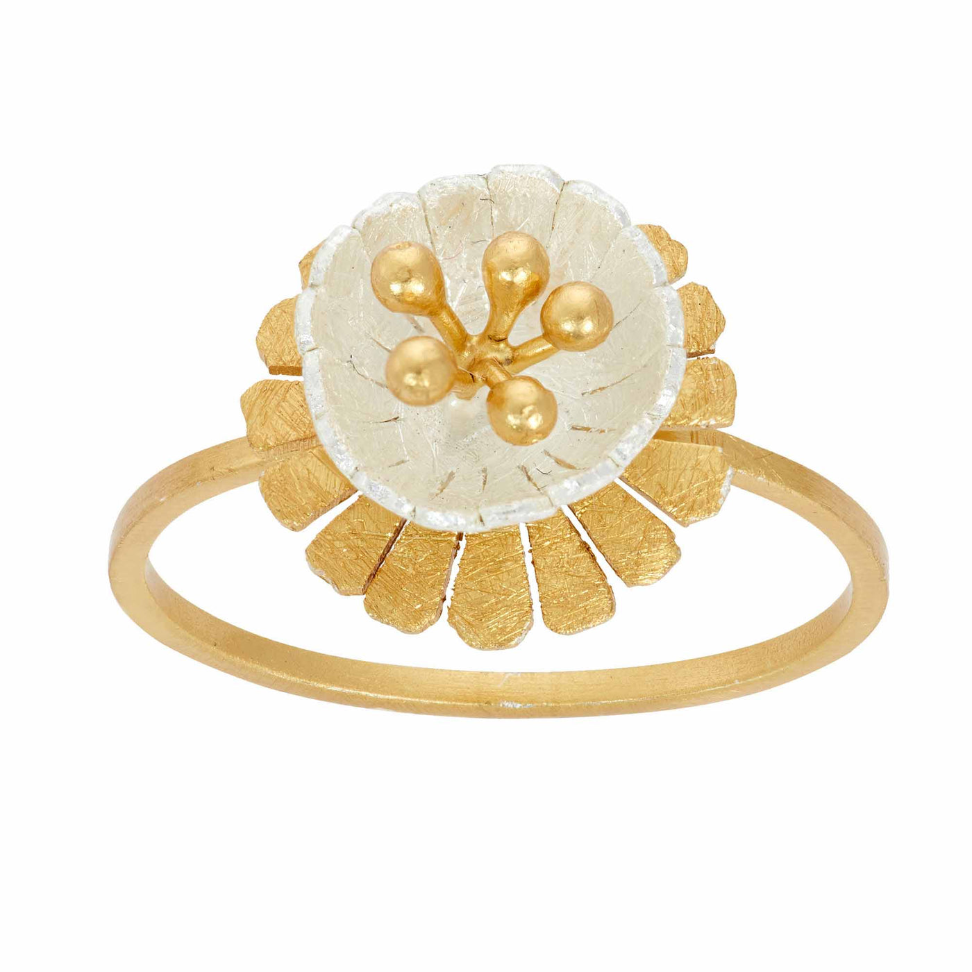 Rebecca Sloane Gold Plated Sterling Silver Passion Flower Ring