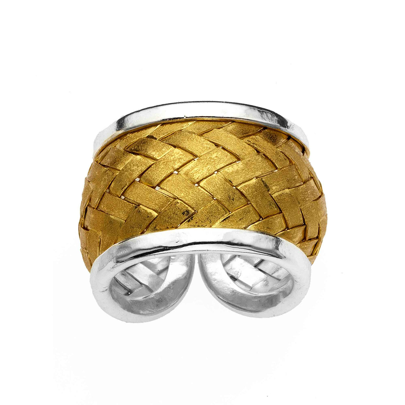 Rebecca Sloane Gold Plated Silver Woven Basketweave Ring