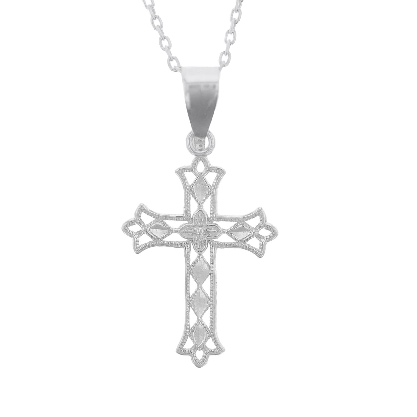 Rebecca Sloane Sterling Silver Small Filigiree Cross Necklace
