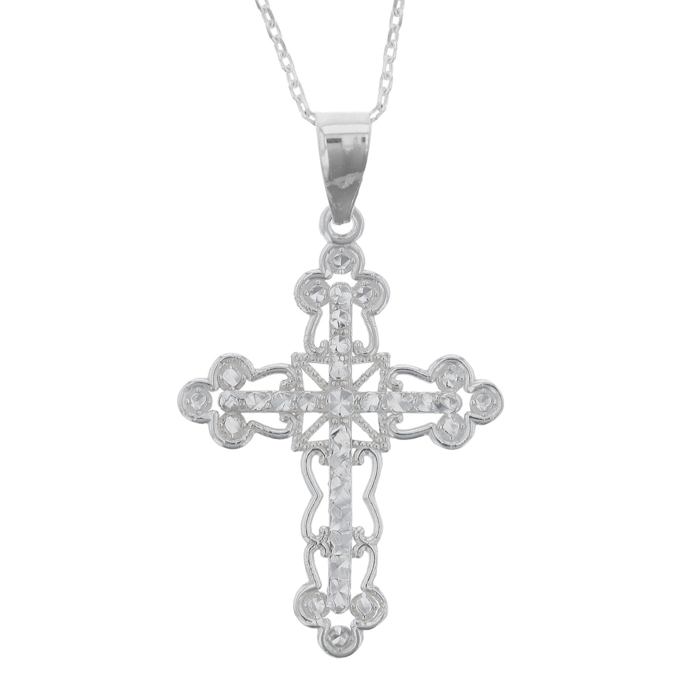 Rebecca Sloane Sterling Silver Filigree Cross Necklace