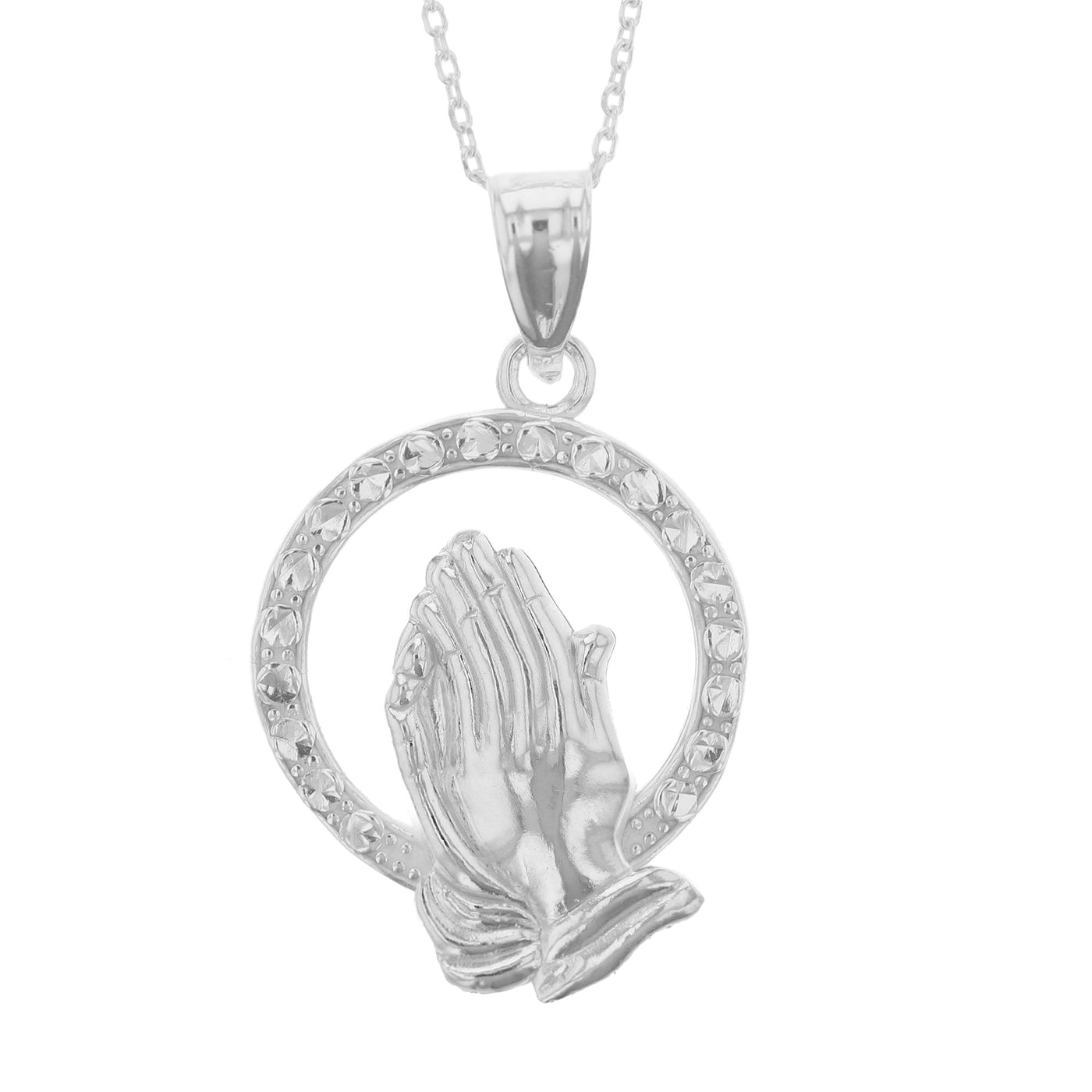 Rebecca Sloane Sterling Silver Praying hands Necklace
