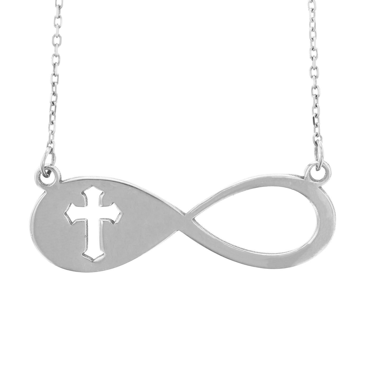 Rebecca Sloane Sterling Silver Infinity with Cut out Cross Necklace