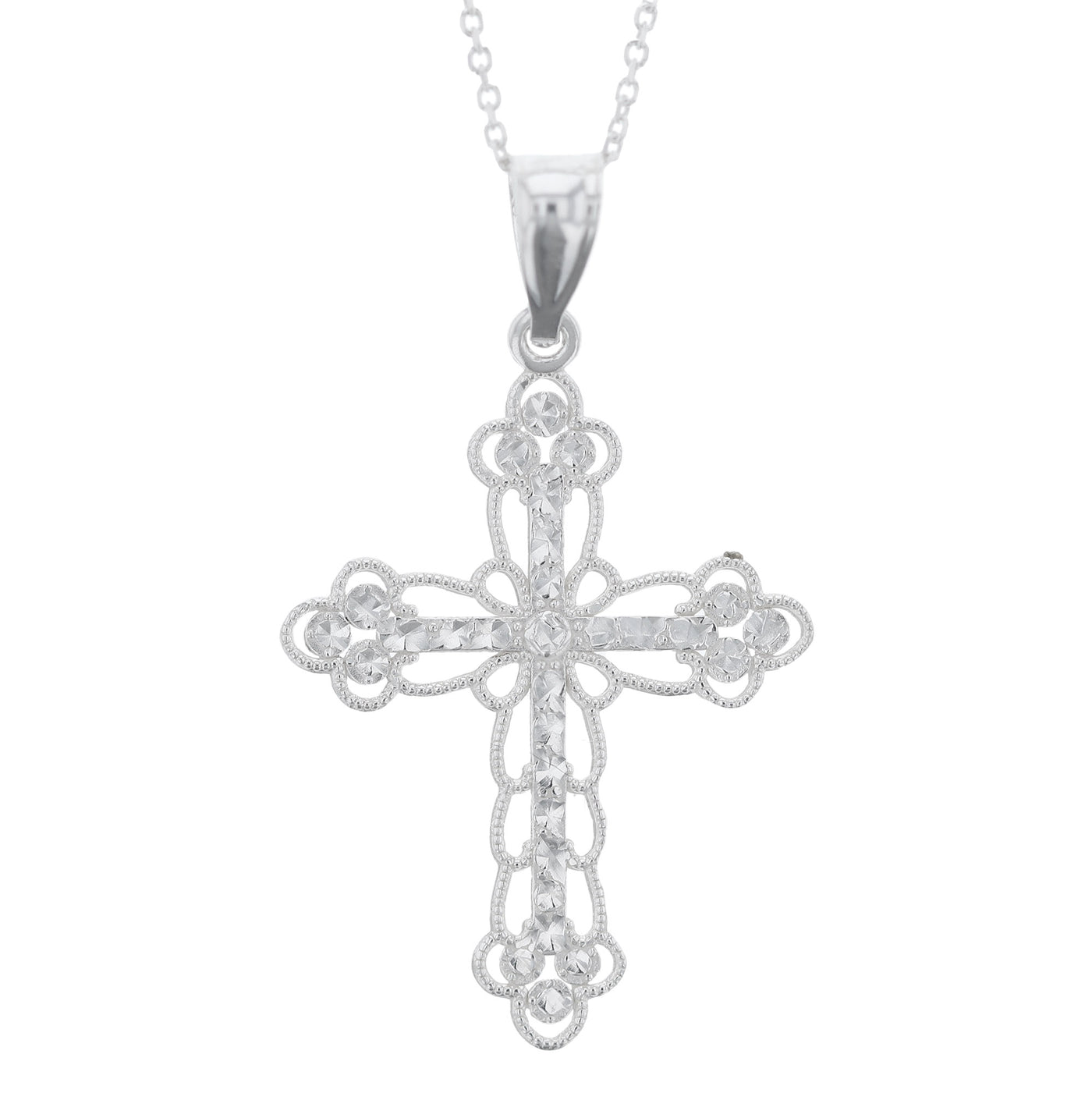Rebecca Sloane Sterling Silver Filigiree Cross Necklace