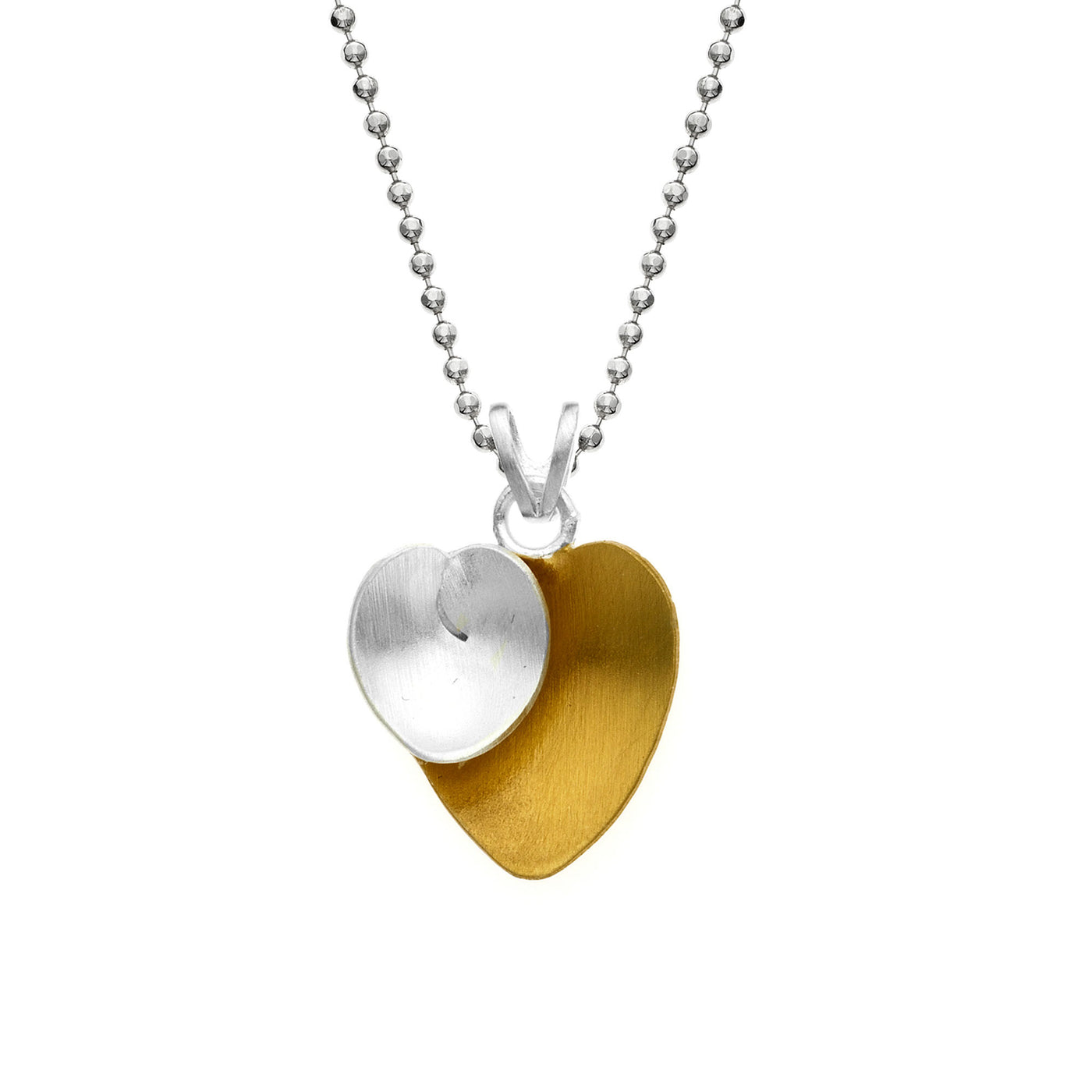 Rebecca Sloane Gold Plated Silver Abstract Double Heart Pendant