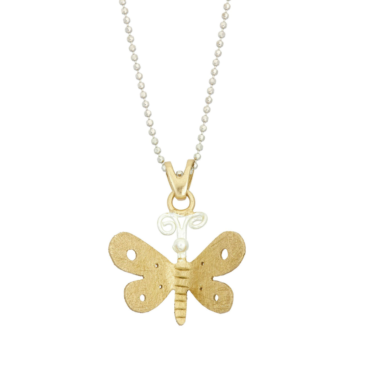 Rebecca Sloane Gold Plated Silver Butterfly Pendant with Chain