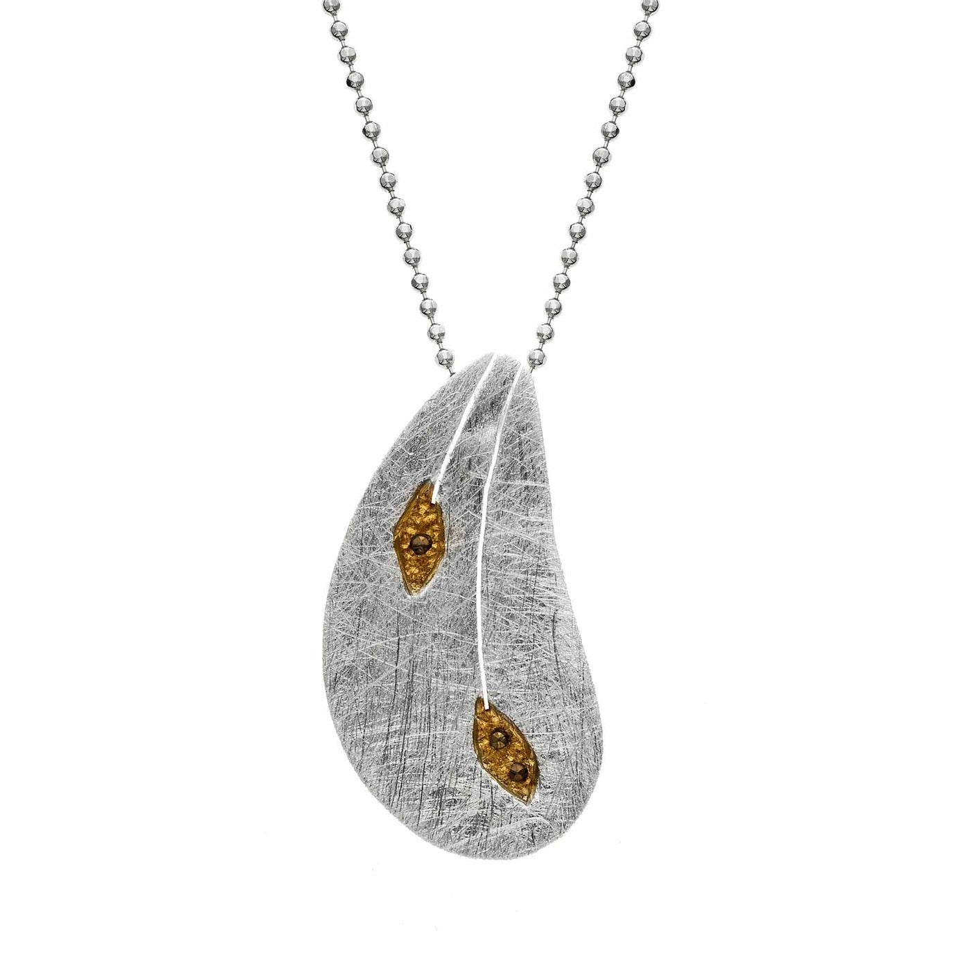 Rebecca Sloane Gold Plated Silver Leaf Tulip and Crystal Pendant