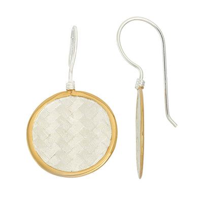 Rebecca Sloane Gold Plated Silver Round Woven Basketweave Earring
