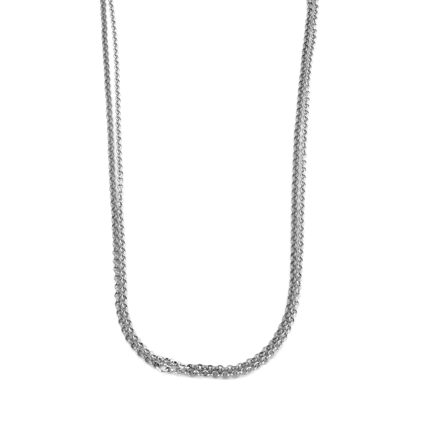 Rebecca Sloane Rhodium Plated Silver 48 inch Chain Link Necklace