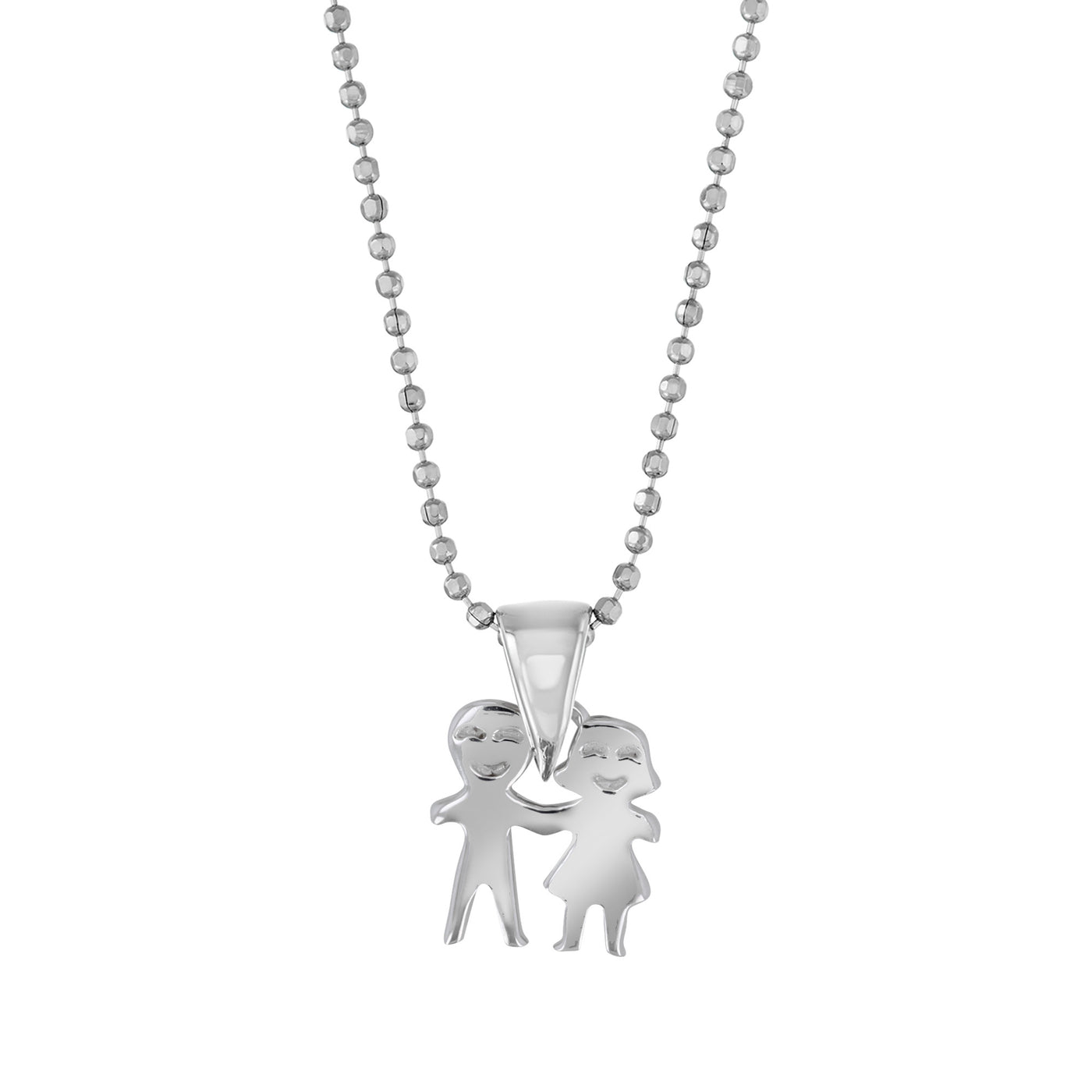 Rebecca Sloane Sterling Silver Boy And Girl Pendant Necklace