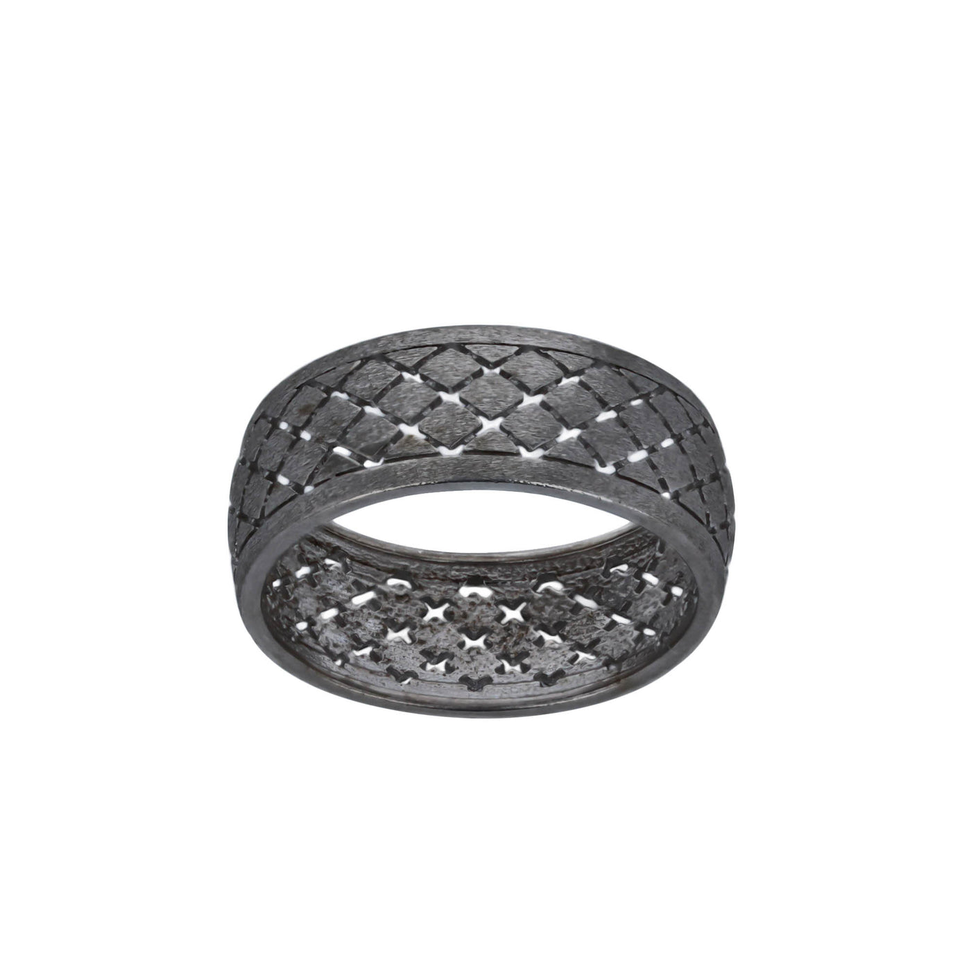 Rebecca Sloane Silver Circle Snakeskin Design and CZ Ring