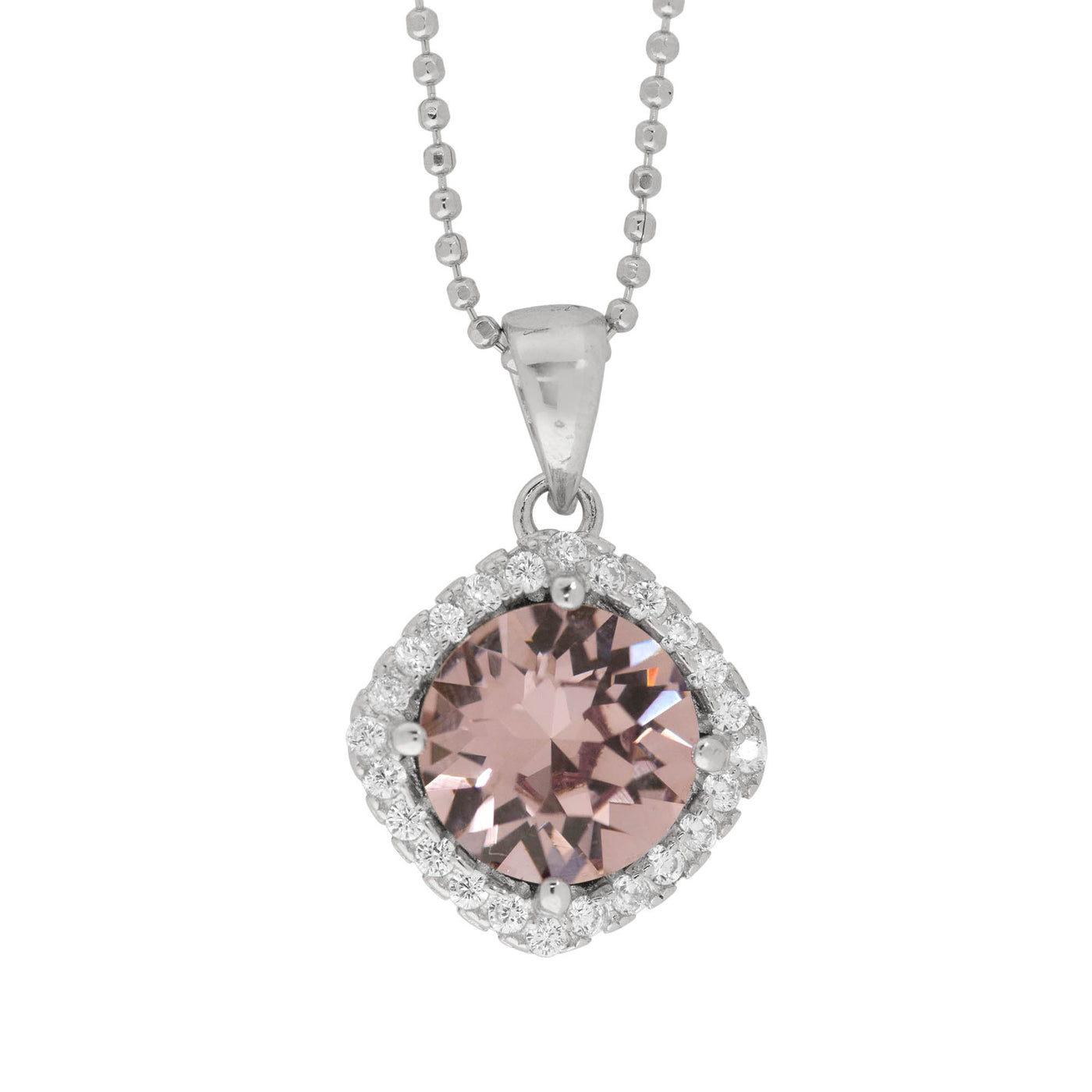 Rebecca Sloane Silver Pendant with Pave CZ and Light Amethyst