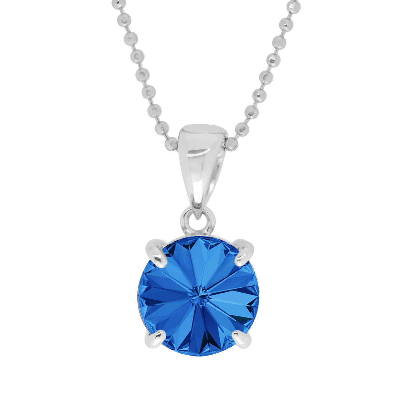 Rebecca Sloane Silver Prong Set Sapphire Crystal Pendant