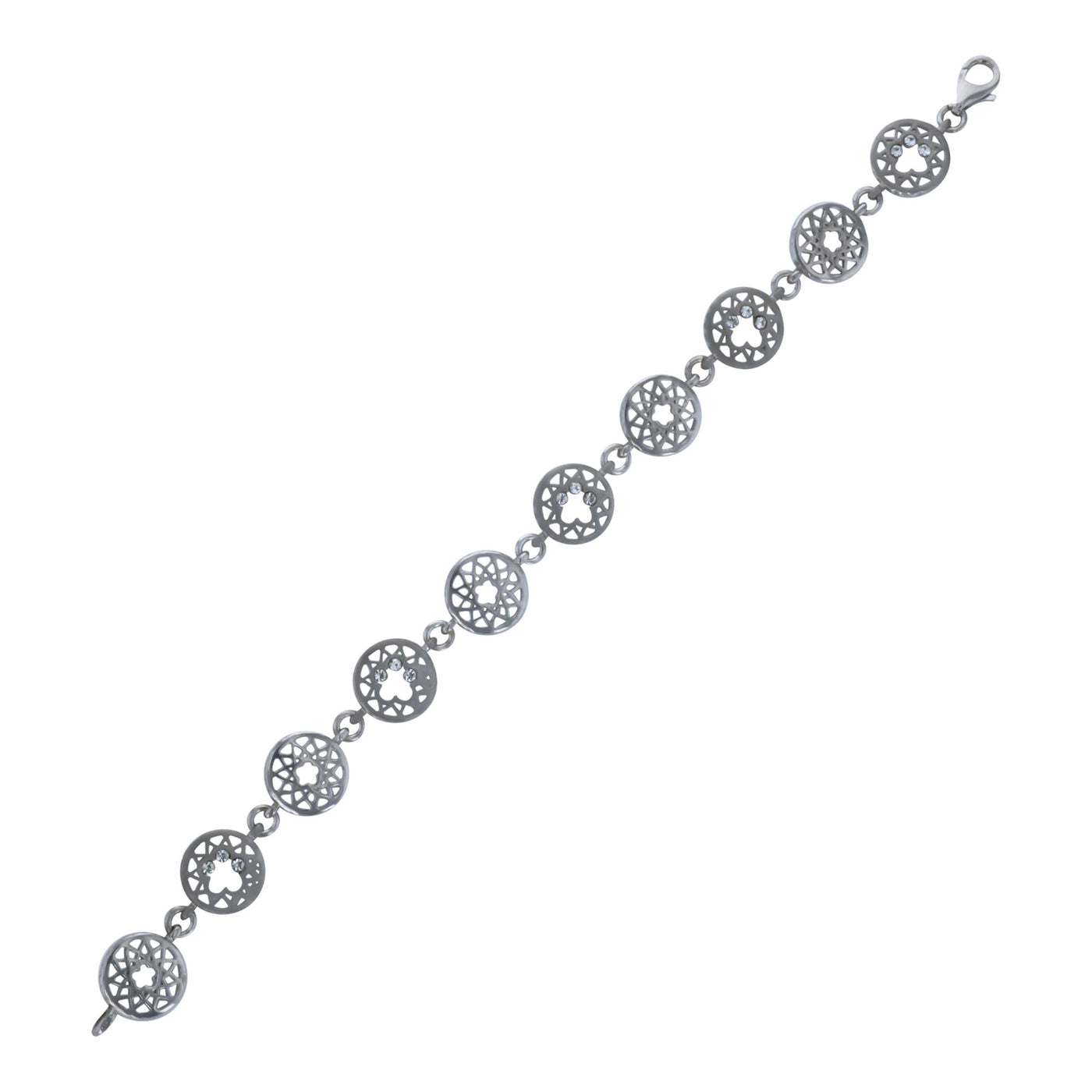 Rebecca Sloane Silver Spirograph Design with CZ Bracelet