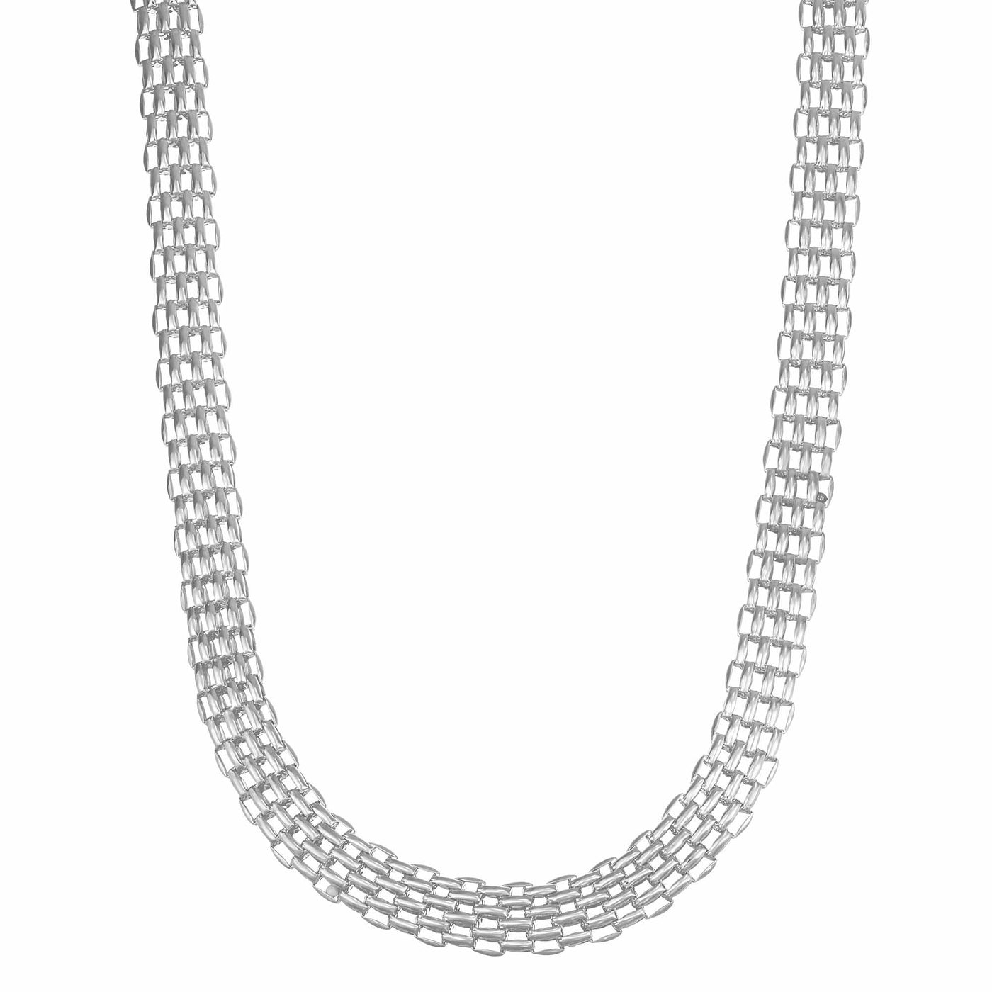 Rebecca Sloane Silver Popcorn Chain Necklace with Spring Ring