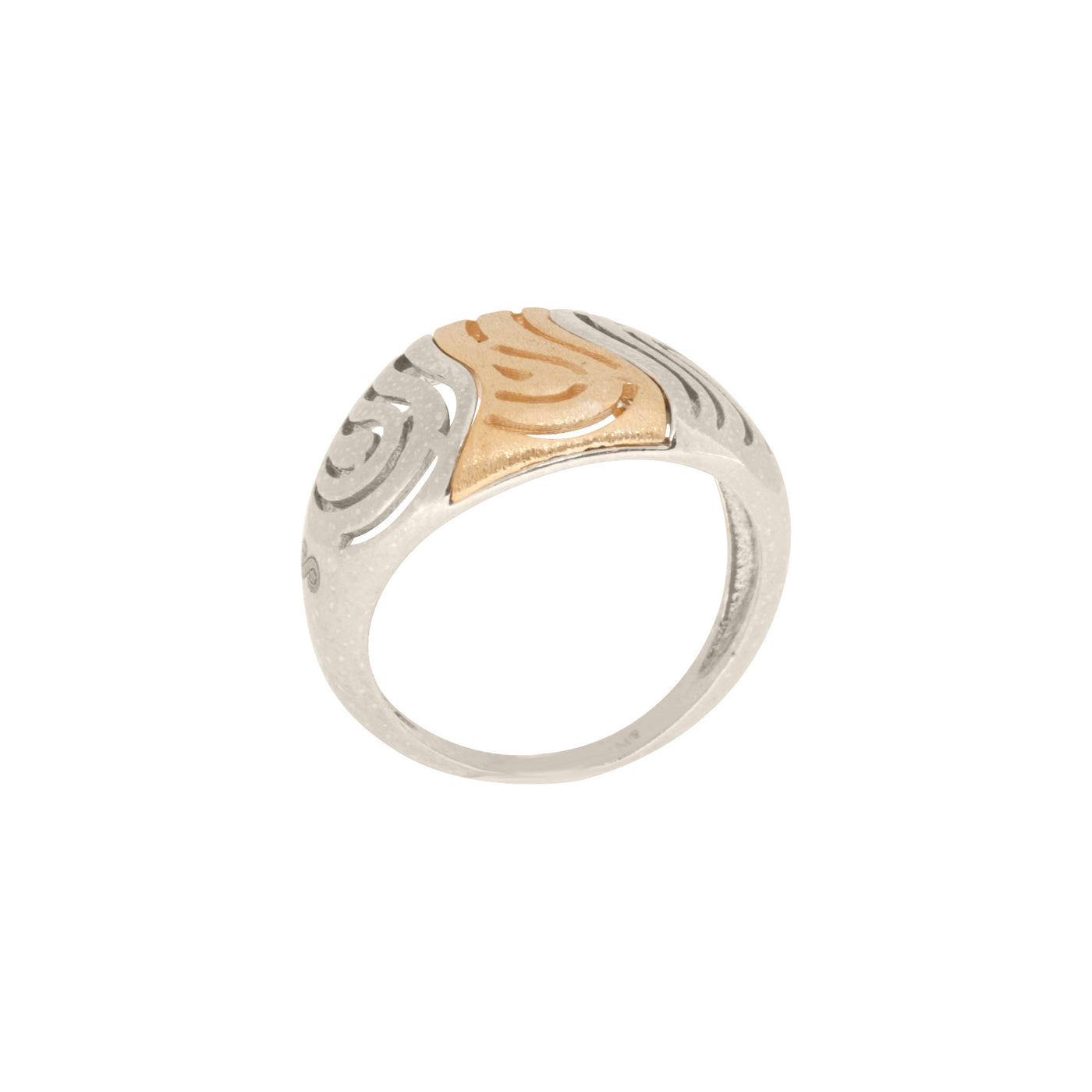Rebecca Sloane Silver and Gold Plated Open Swirl Design Ring
