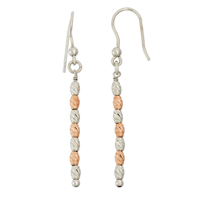 Rebecca Sloane Rose Gold Plated Silver DC Beaded Drop Earring
