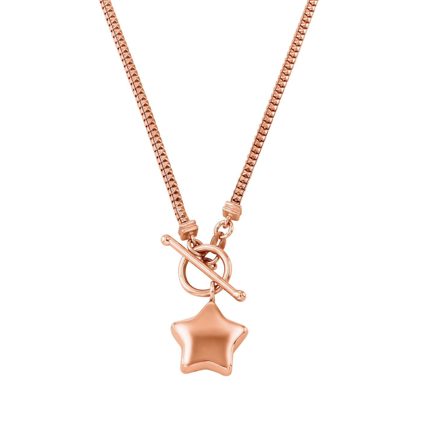 Rebecca Sloane Rose Gold Silver Box Chain Star Charm Necklace
