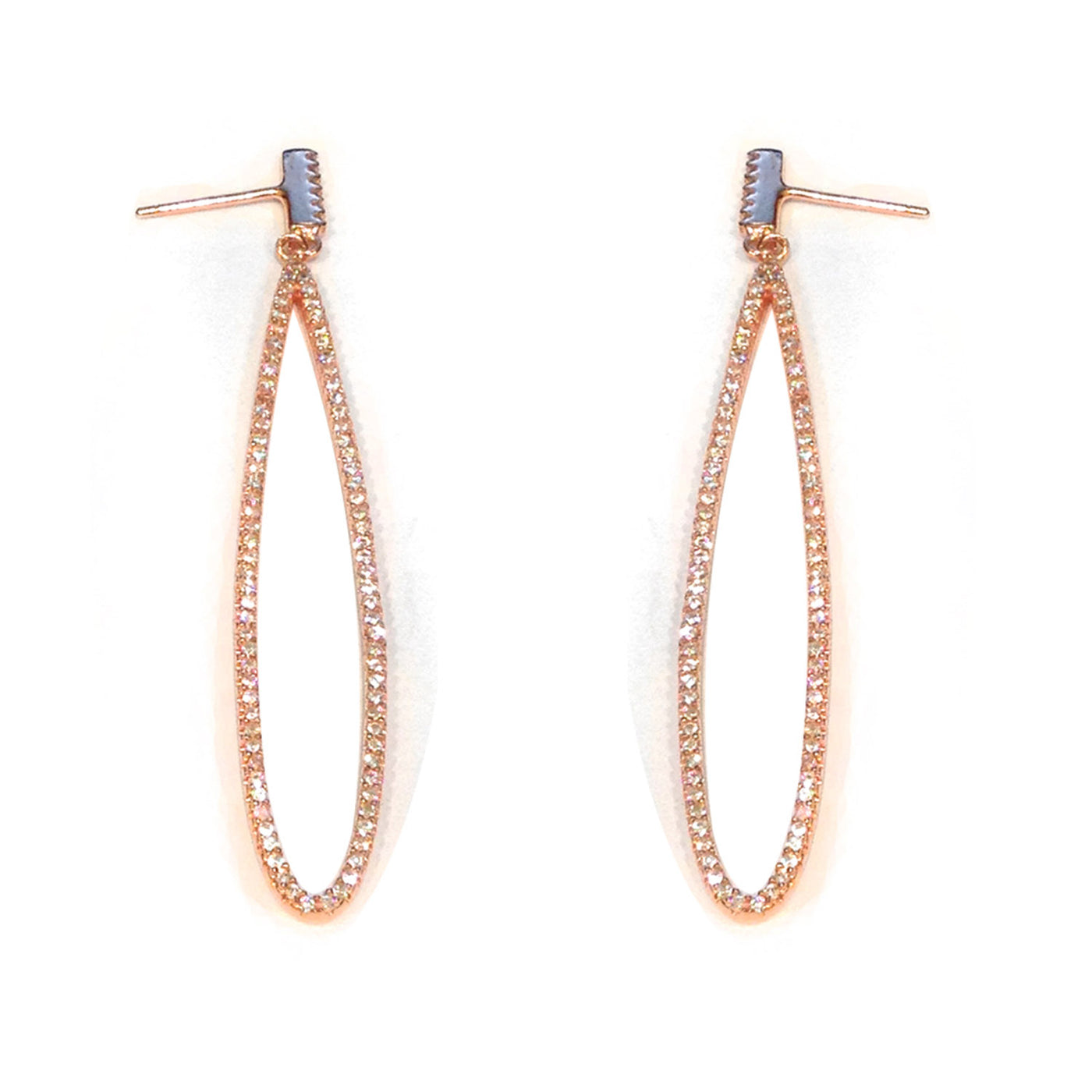 Rebecca Sloane Rose Gold Plated Silver Oval Looped CZ Earring