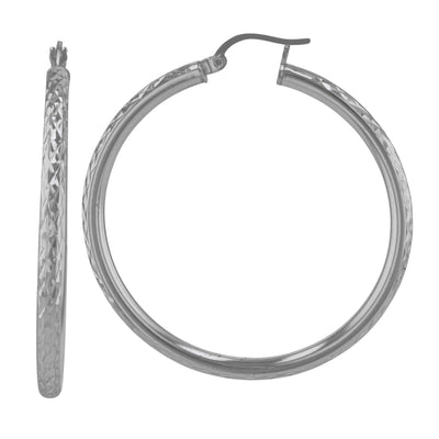 Round 3.0mmx35 Od Dc Xx Silver Earrings
