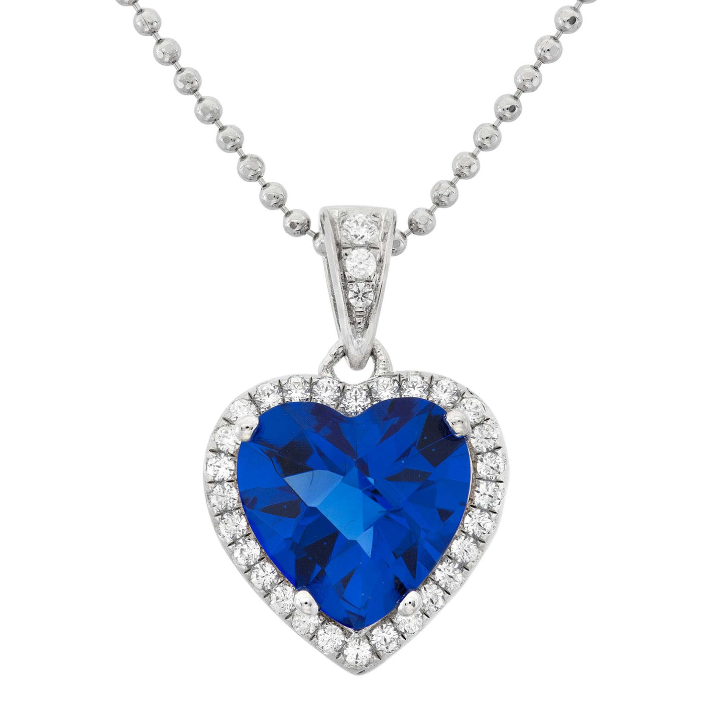 Rebecca Sloane Silver Pendant with Heart Cut Blue Obsidian