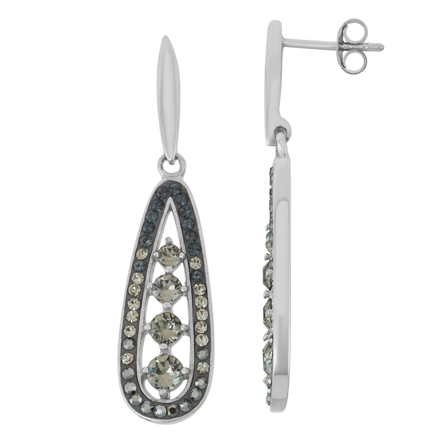Rebecca Sloane Sterling Silver Earring With Grey Shade Crystal