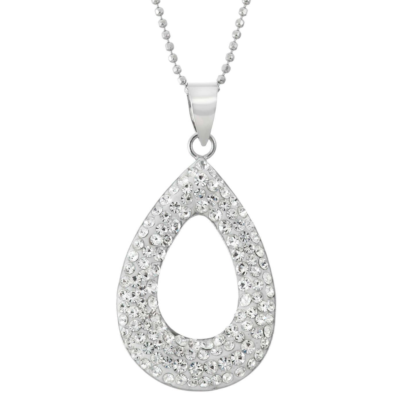 Rebecca Sloane Silver Pendant Studded With White Crystals