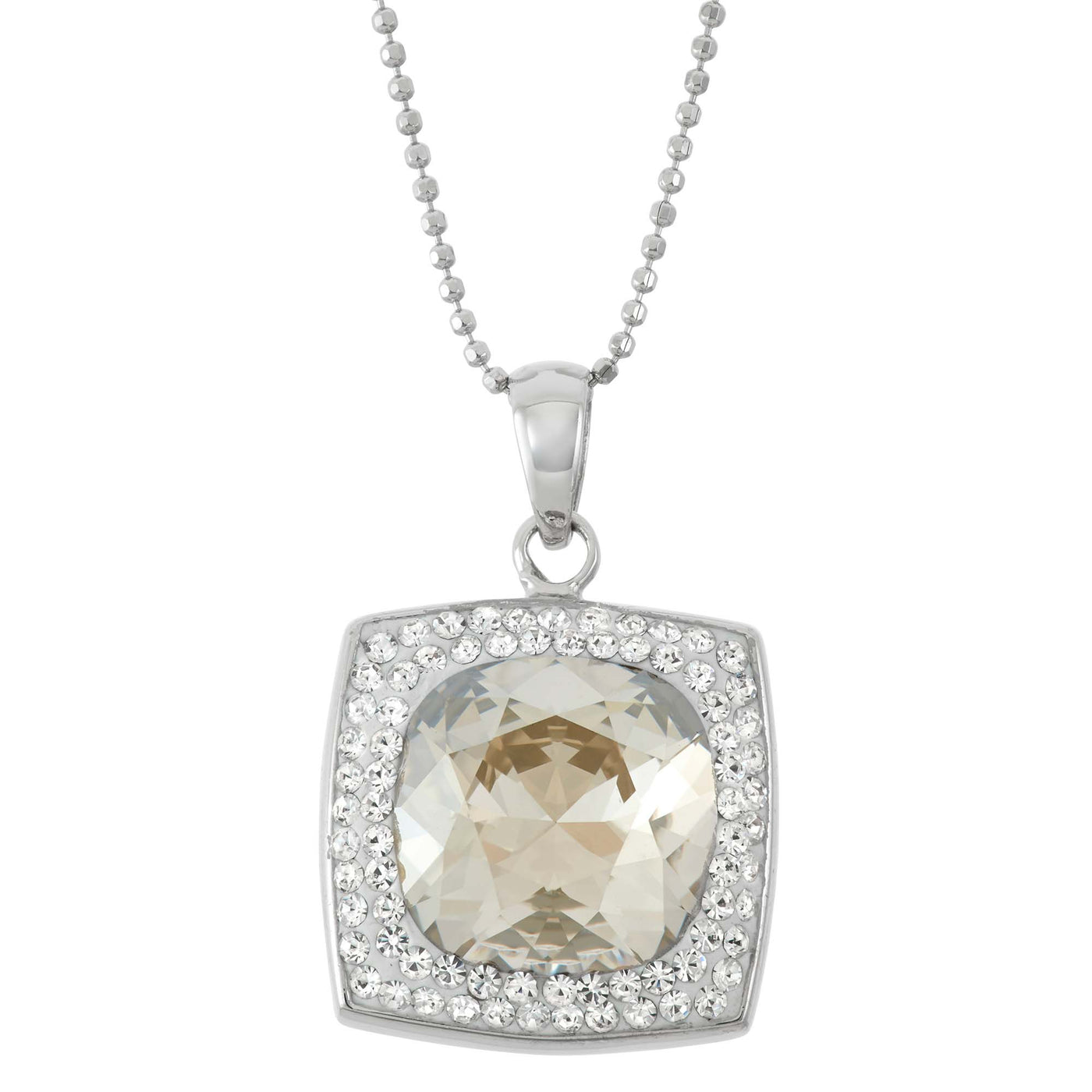 Rebecca Sloane Silver Pendant With Silver Shade And Clear Crystal